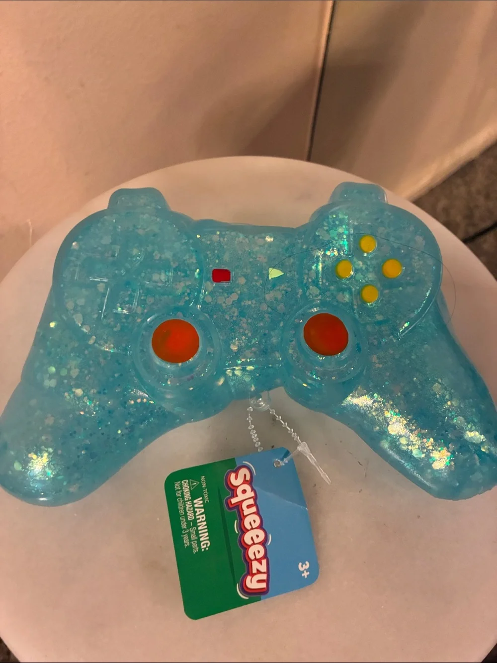 Squeeezy Blue Glitter Game Controller Toy